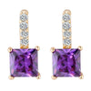 Square Zircon Ear Accessory    gold plated purple zircon