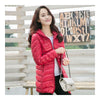 Light Thin Down Coat Woman Middle Long Hoodied