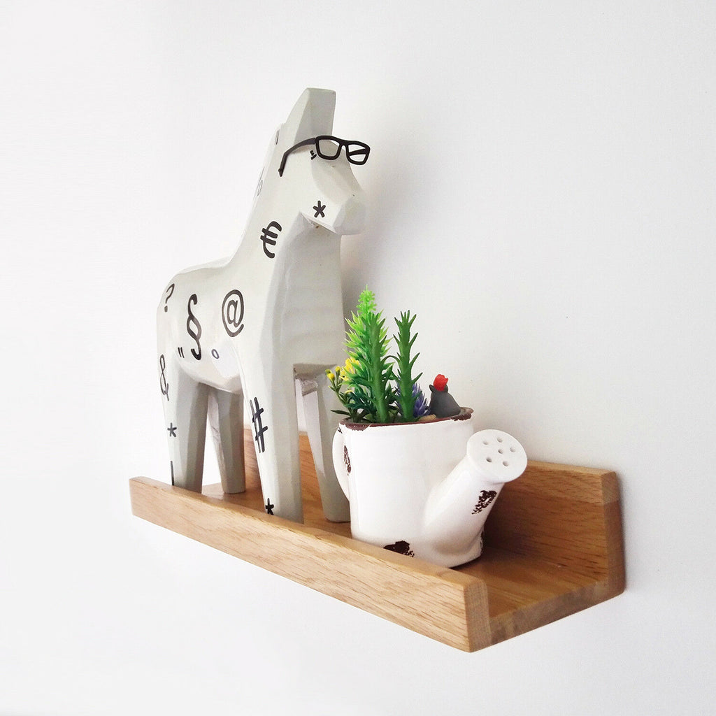 U-shape Photo Rack Rustic wood Storage Display  Wall Mount Floating Shelves 40cm