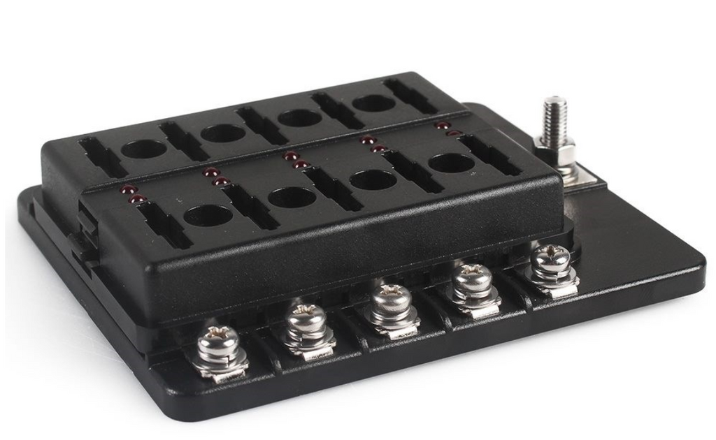 100A 10 Way LED indicates Blade Fuse Box Block Holder Standard ATO LED Indicator