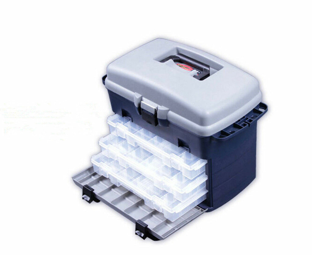 3 Drawer Fishing Tackle Box with Removable Trays with Random Colour