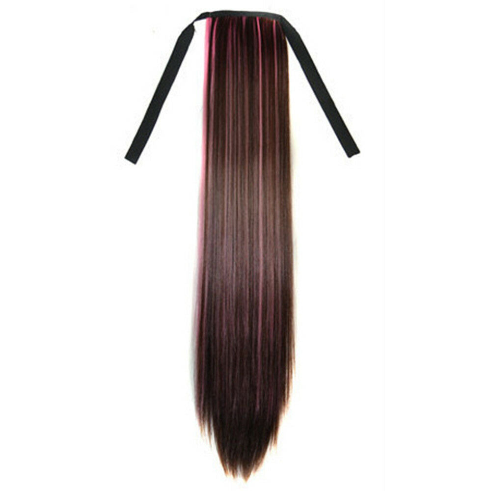 Lace-up Colorful Highlights Wig Horsetail