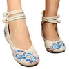 Small White Shoes Old Beijing Cloth Embroidered Shoes   white