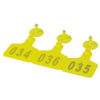 100pcs TPU Laser Curve Cattle Ear Tag Tagger Copper Head yellow with number