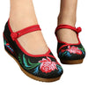 Slipsole Old Beijing Cloth Embroidered Shoes  black