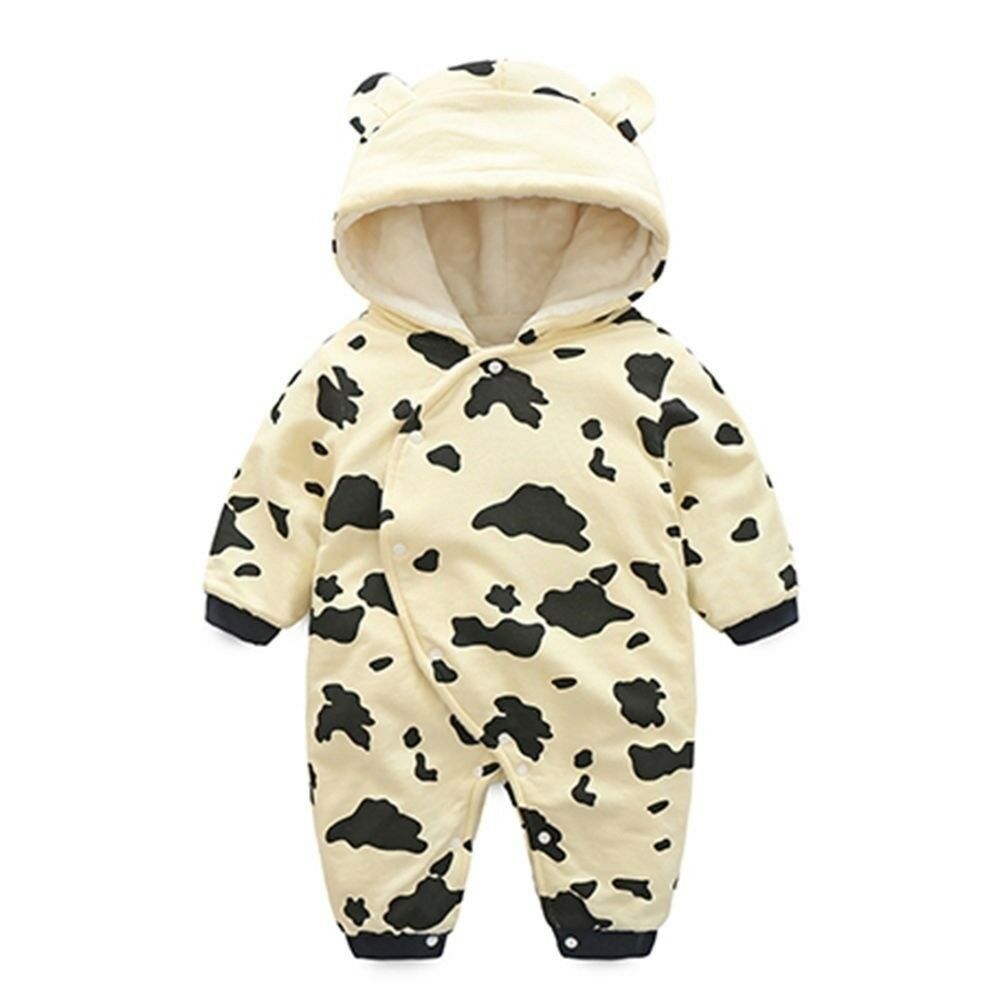 Infant Cow Cotton Rompers One-pieces Thick Jumpsuits 0-3-6 months 59cm