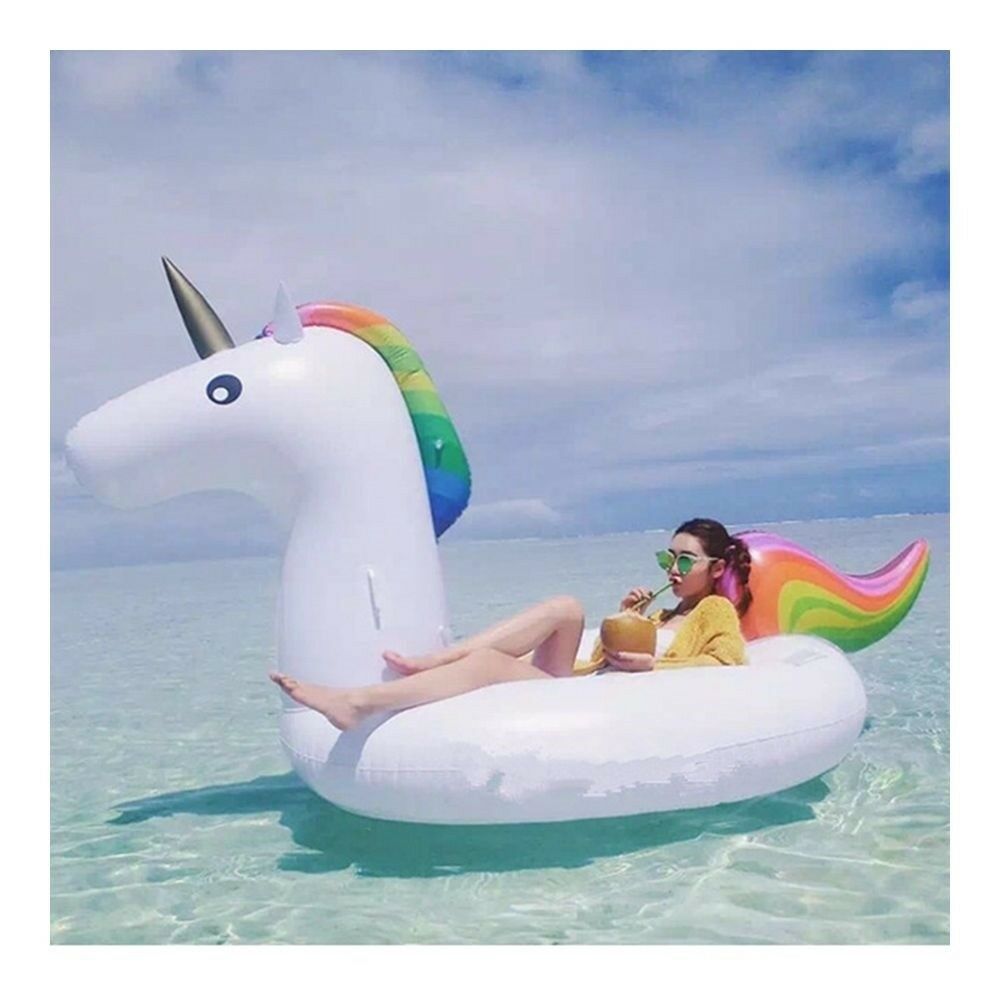 Inflatable Unicorn Floating Mat Row Swim Ring
