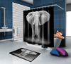 1.8x1.8m Waterproof Shower Curtain Polyester Fabric Bathroom 12 hooks Elephant
