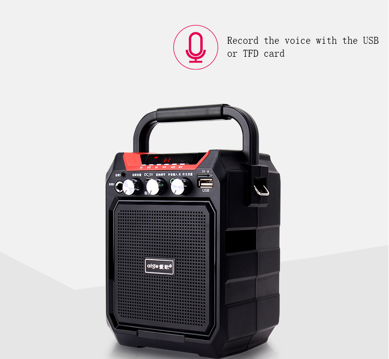 4" Rechargeable  Party Speaker System Karaoke Bluetooth USB/SD/FM/Record