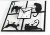 Fashionable Creative Small Cat Wall Clock Countryside Art Cartoon Silent