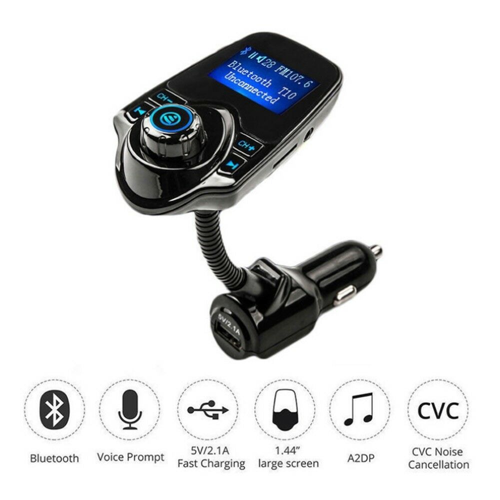 T10 Car Hands Free Bluetooth FM Transmitter MP3