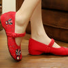 Vintage Chinese Embroidered Floral Shoes Women Ballerina Mary Jane Flat Ballet C