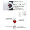 Necklace Romantic Love Heart Hanging Pearl with Silver