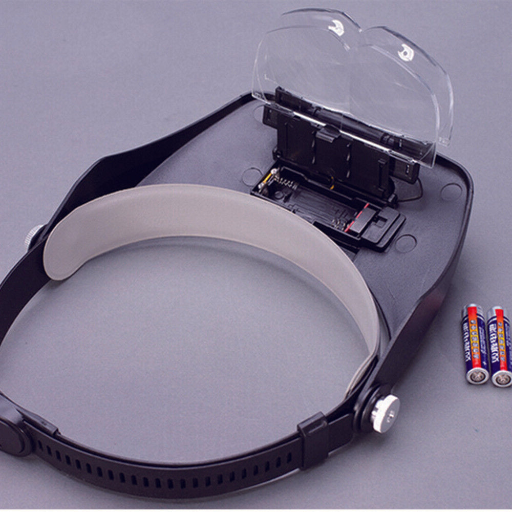 Headband Magnifier Visor Glasses LED Light 4Lens