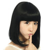 30cm Bobo Blunt Bang Hair Cap Wig Black