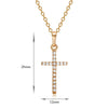 Cross Pendant Zircon Diamanted Necklace   golden