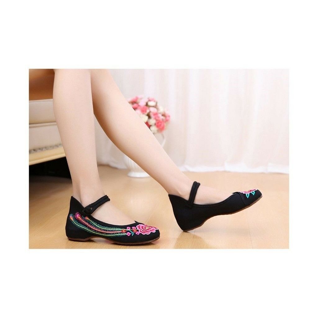 Old Beijing Cloth Shoes Summer National Style Embroidered Increased within Squar