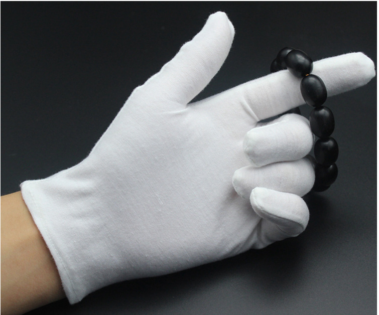 12 Pares Blanco Algodón Guantes para Cosmético Hidratante Monedas Joyeria