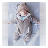 Infant Baby Boy Girl Thick Warm Rompers One-pieces Hat Ear 0-1-2 years old grey