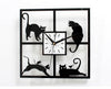 Fashionable Creative Small Cat Wall Clock Countryside Art Cartoon Silent