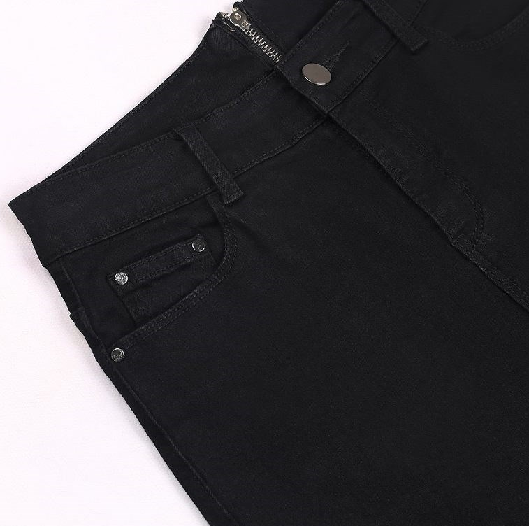 Womens Denim Zip Open Back Distressed High Waist Skinny Jeans Trousers Pants