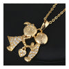 Wedding Lovers Heart Pendant Gold Platinum Galvanized Austrian Zircon   yellow