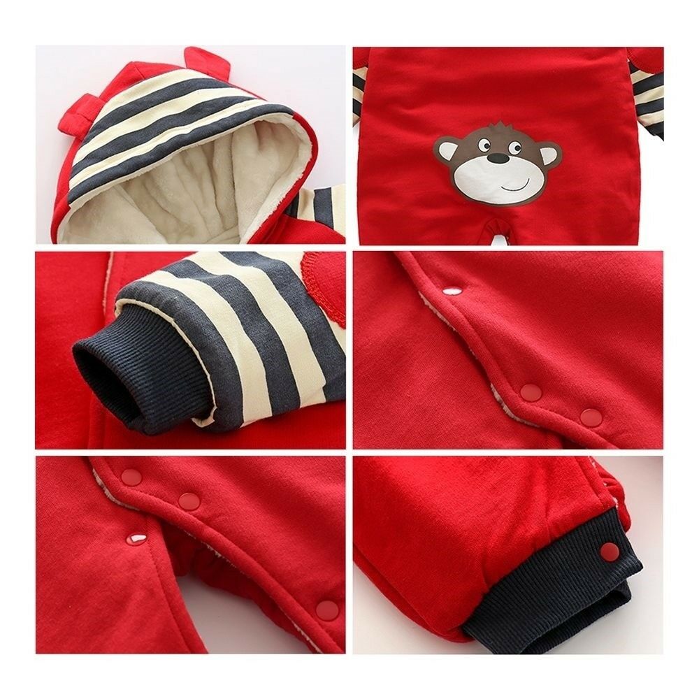 Infant Monkey Cotton Rompers One-pieces Thick Jumpsuits 0-3-6months 59cm