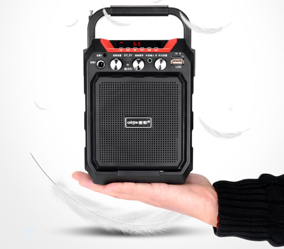 4" Rechargeable  Party Speaker System Karaoke Bluetooth USB/SD/FM/Record