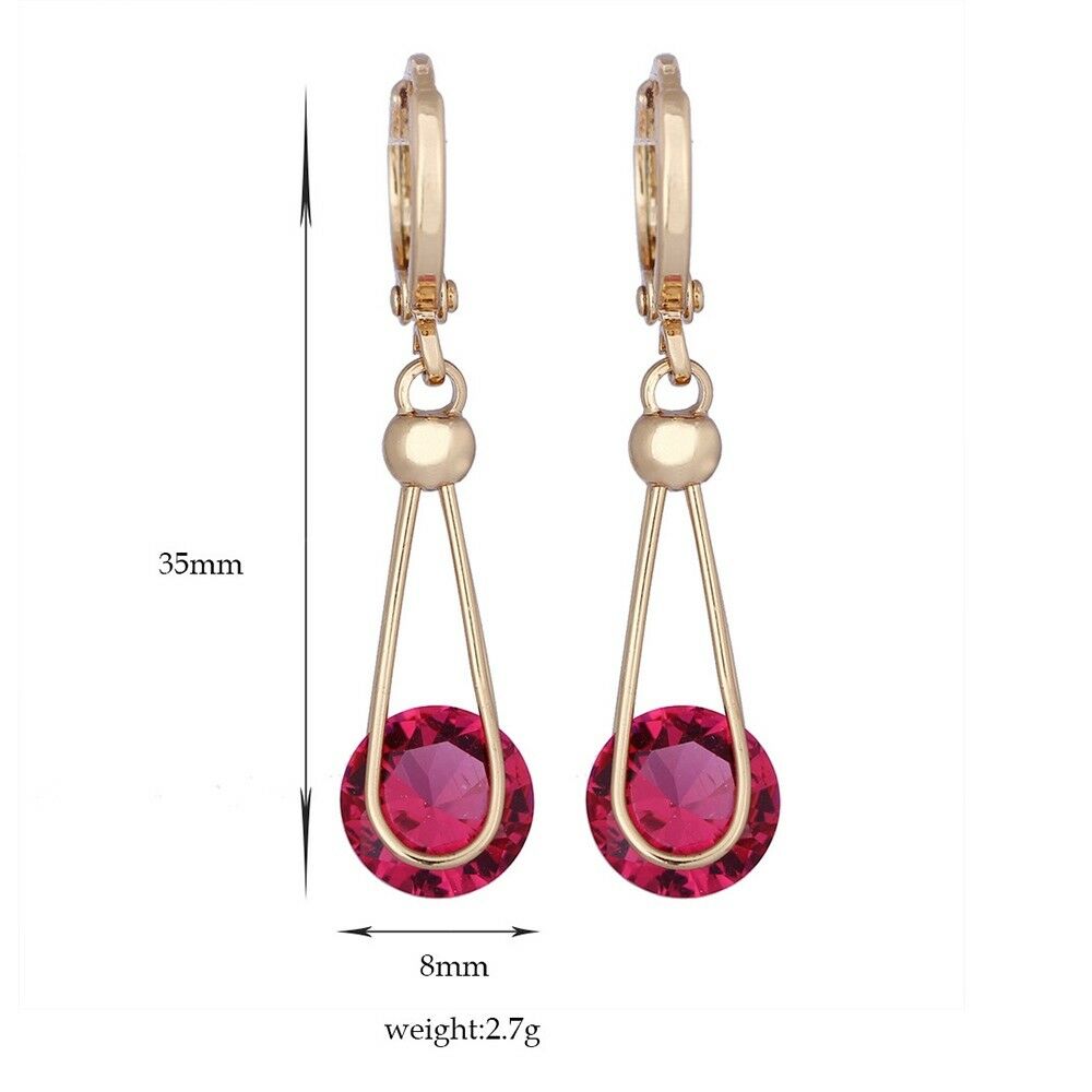 Lifelong Love AAA Zircon Earrings    gold plated red zircon