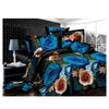 3D Flower Bed Quilt/Duvet Sheet Cover 4PC Set Cotton Sanded 025