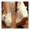 Old Beijing Cloth Shoes Phoenix Embroidered Increased whitin   beige