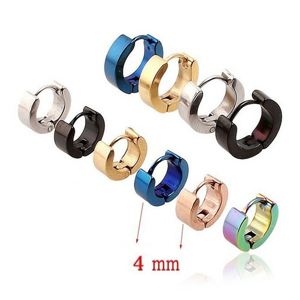 Girl Boy Earrings Puncture   4mm golden single