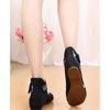 Old Beijing Embroidered Cowhell Sole Woman Shoes Casual Cloth Shoes black