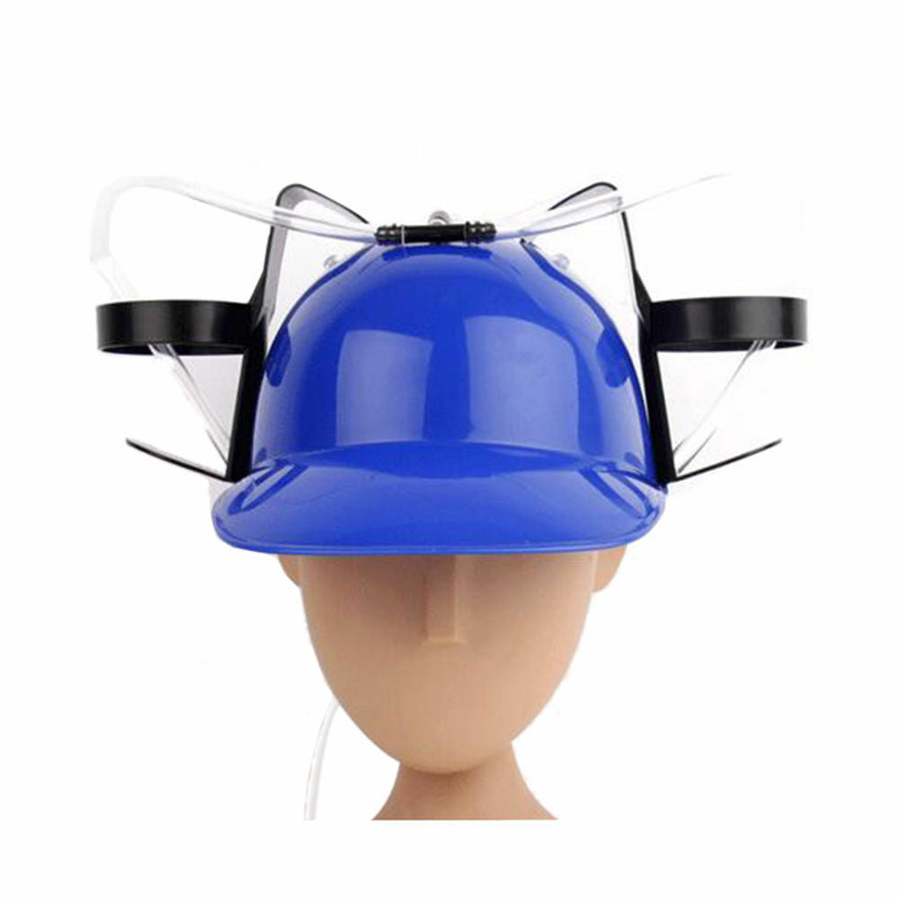 xingqing Drinking Beer and Soda Helmet - Drinking Helmet Party Hat Novelty  Accessories - Fun Party Drinking Hat Blue Onesize