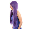 70cm Long Straight Costume Front Lace Wig Hair Cap Anime Cosplay Purple