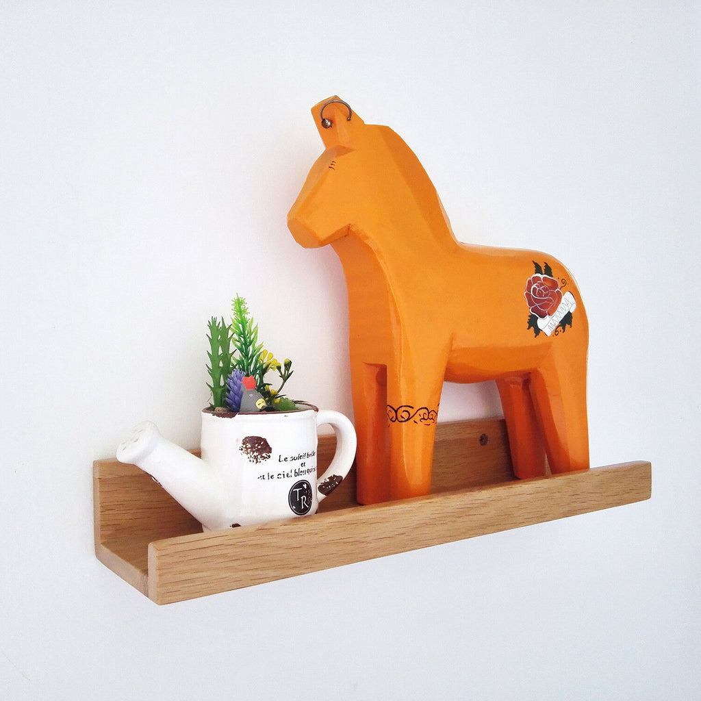 U-shape Photo Rack Rustic wood Storage Display  Wall Mount Floating Shelves 40cm