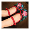 Slipsole Old Beijing Cloth Embroidered Shoes  black
