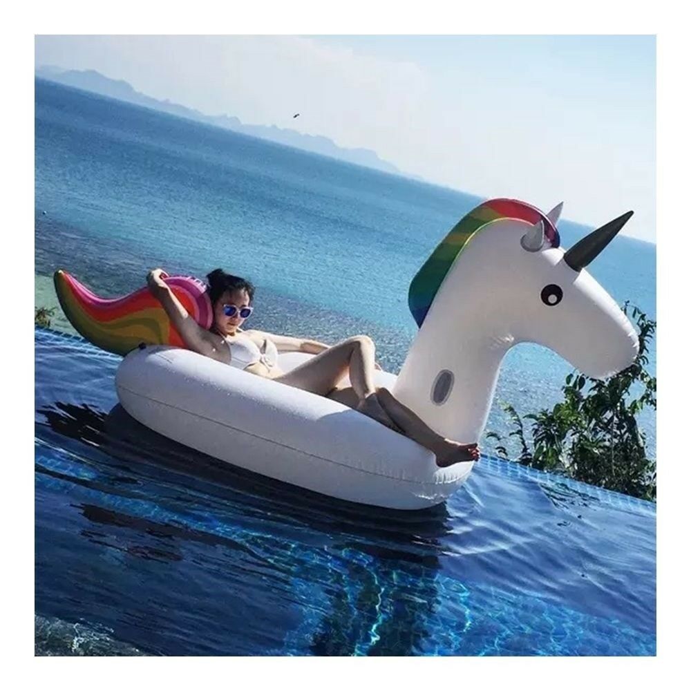 Inflatable Unicorn Floating Mat Row Swim Ring