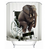 1.8x1.8m Waterproof Shower Curtain Polyester Fabric Bathroom 12 hooks Elephant