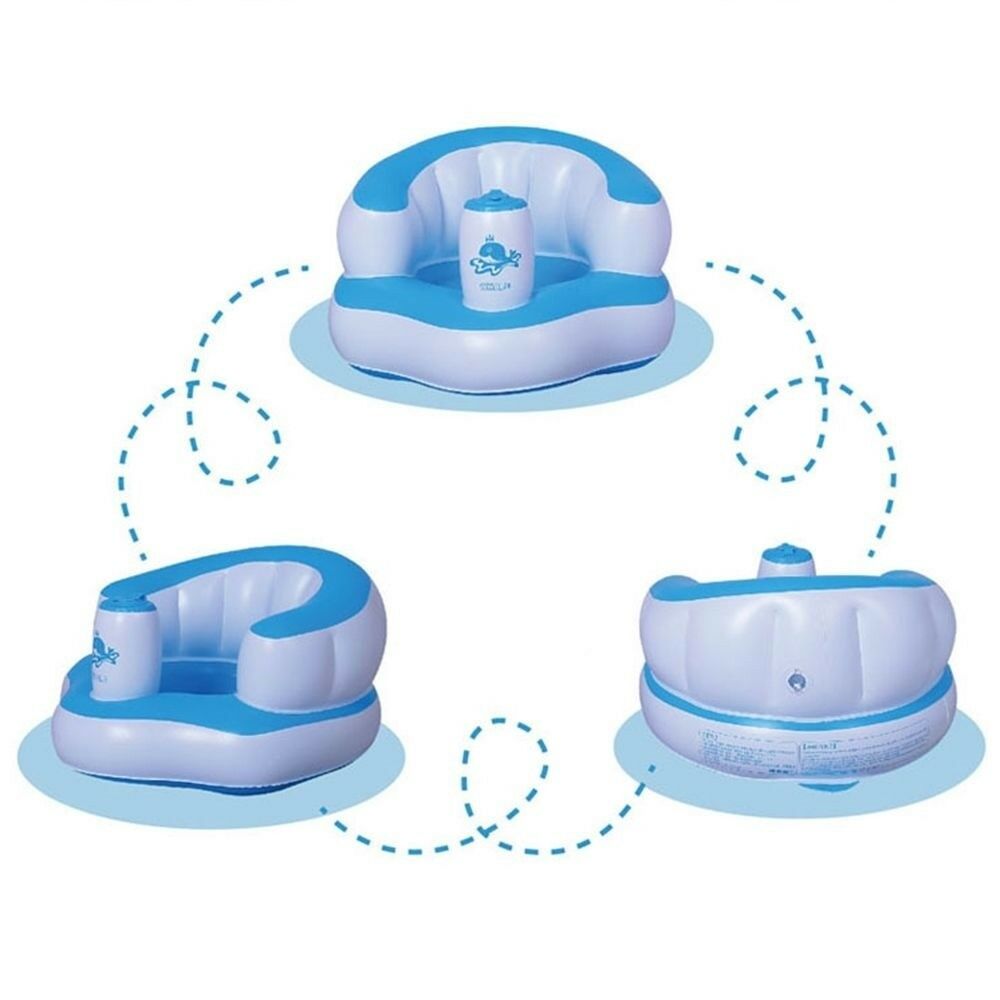 Inflatable Bath Stool Sofa Chair Children Baby   blue