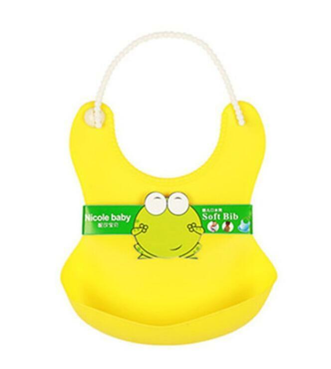 Waterproof Silcone Roll Up Baby Soft Bib  4pcs a lot Food Catcher Pocket