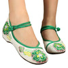 Small White Shoes Old Beijing Cloth Embroidered Shoes   green