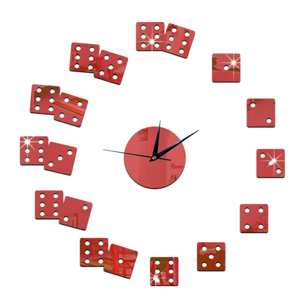 Living Room Wall Clock Mirror DIY Creative Dice