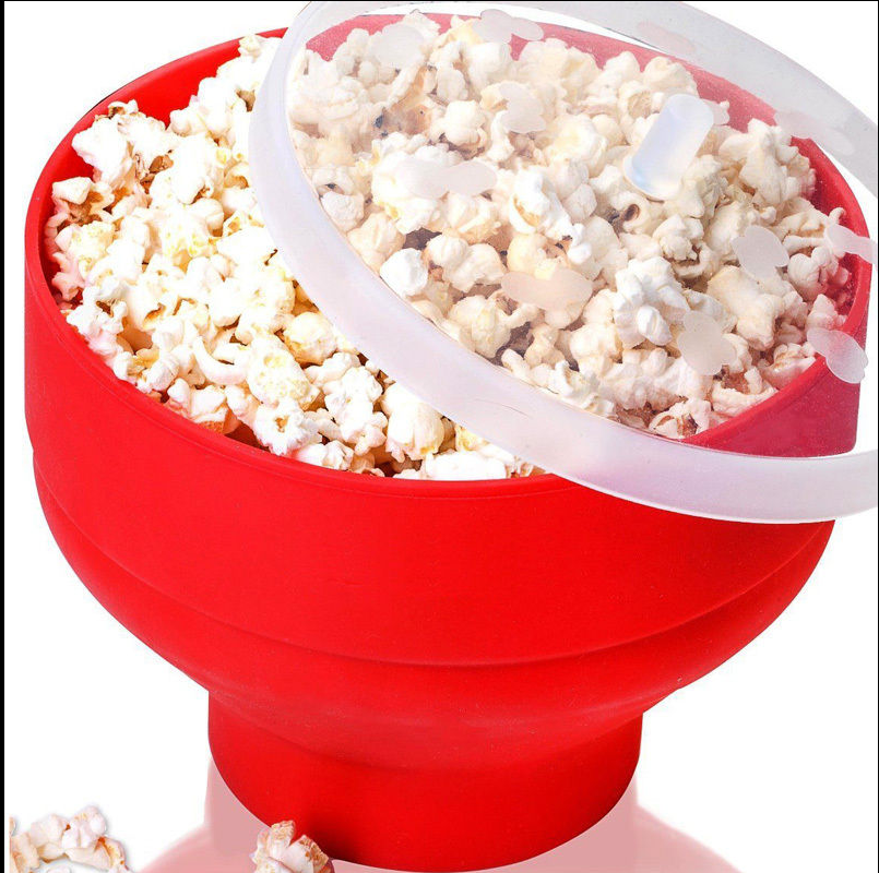 Silicone Microwave Popcorn Popper Maker Collapsible Container Home Kitchen
