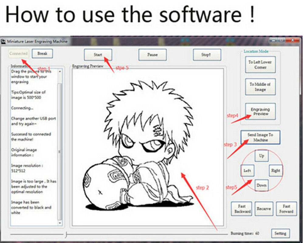 500mW DIY Laser Engraver  Engraving Machine USB Carving Printer Machine Printer