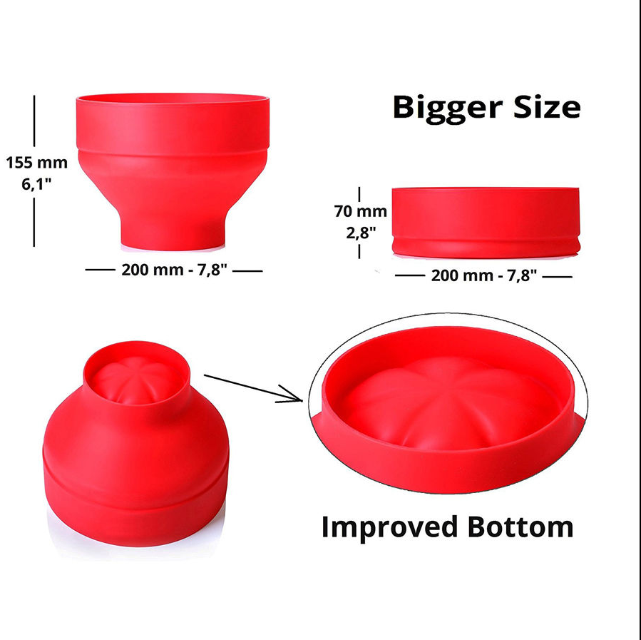 Silicone Microwave Popcorn Popper Maker Collapsible Container Home Kitchen