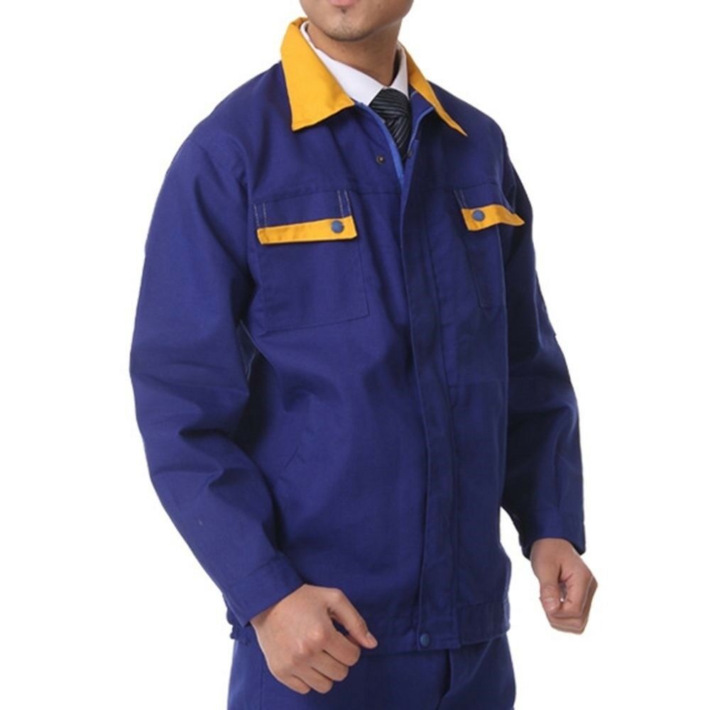 Working Protective Gear Uniform Suit Canvas Garage yellow collar top clothes 170