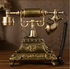 Vintage Antique Retro Rotary Handset Desk Resin Telephone European Style Bronze