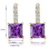Square Zircon Ear Accessory   gold plated red zircon