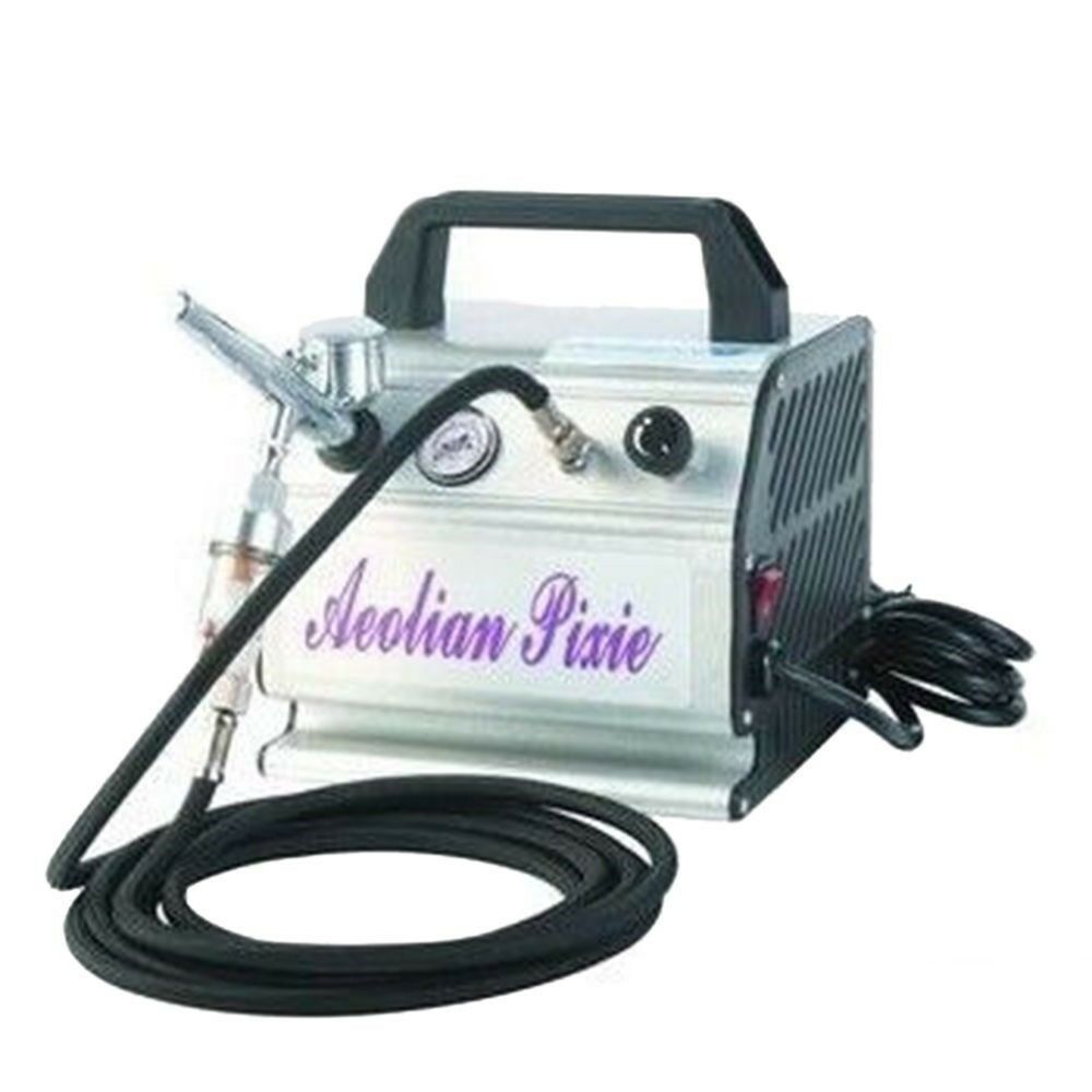 Airbrush Compressor Kit for Icing Cakes and Makeup Nail Tatoo white